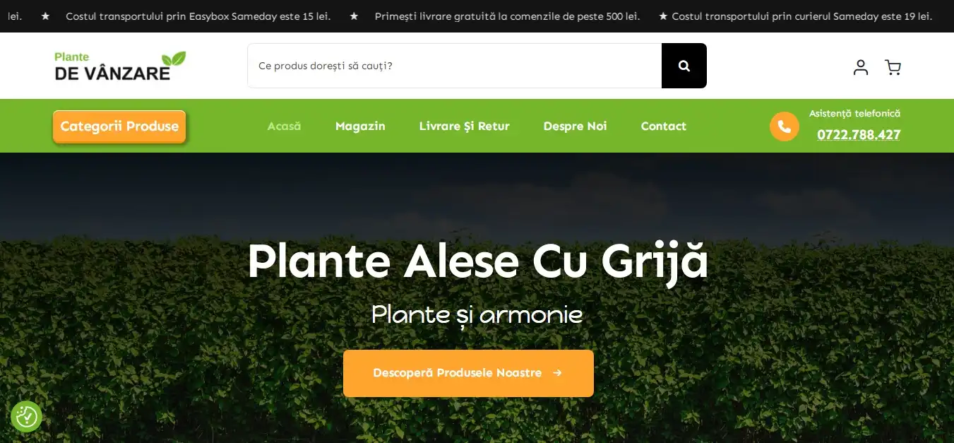 plante website screen capture